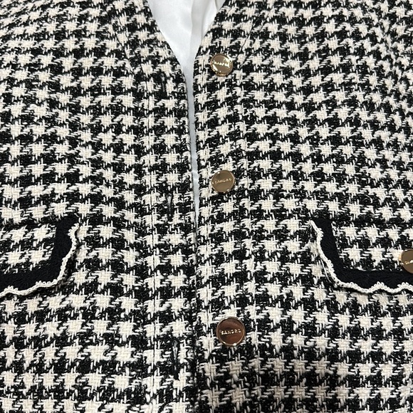 🔥🔥🔥NEW Sandro Londres Houndstooth Tweed Crop Blazer - Picture 8 of 10